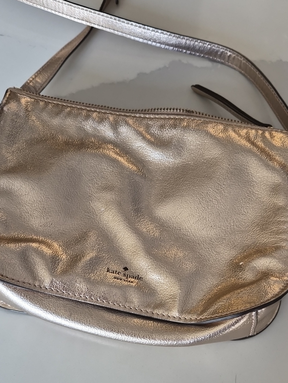 kate spade Metallic Rose Gold Crossbody Bag